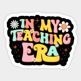 Retro Groovy Teacher State Testing In My Teaching Era Sticker